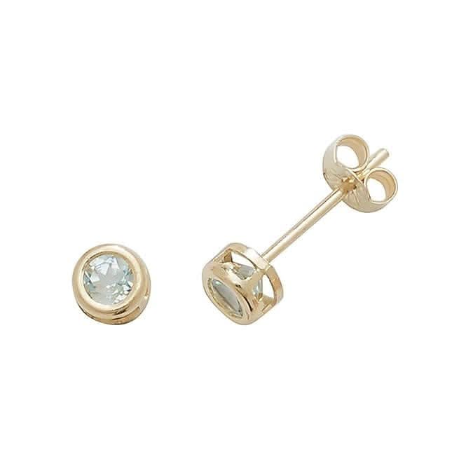 9ct Yellow Gold Blue Topaz Stud Earrings ES425BT