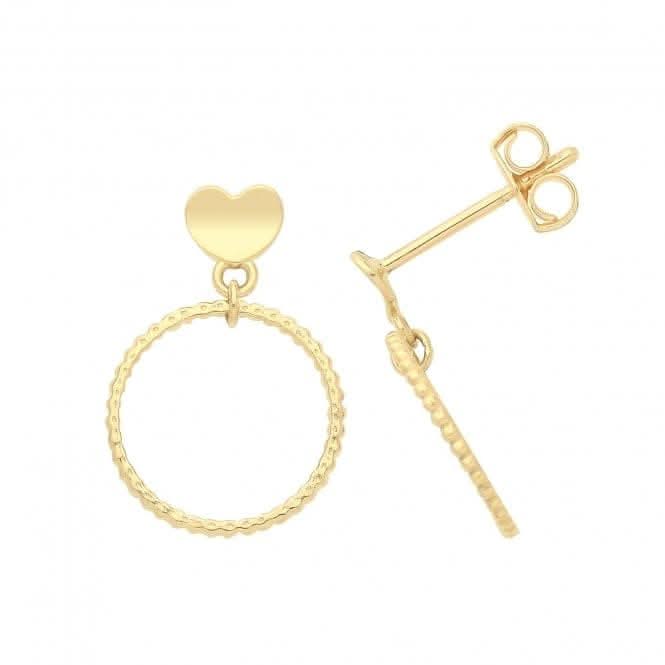 9CT Yellow Gold Circle Stud Earrings ES1698