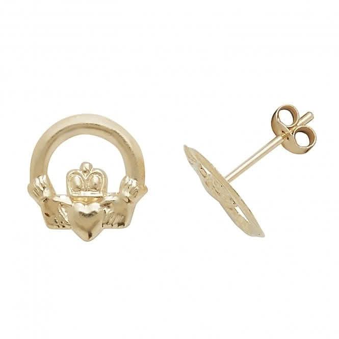 9ct Yellow Gold Claddagh Stud Earrings ES413