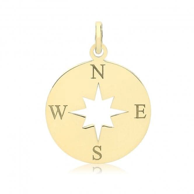 9ct Yellow Gold Compass Pendant PN1335