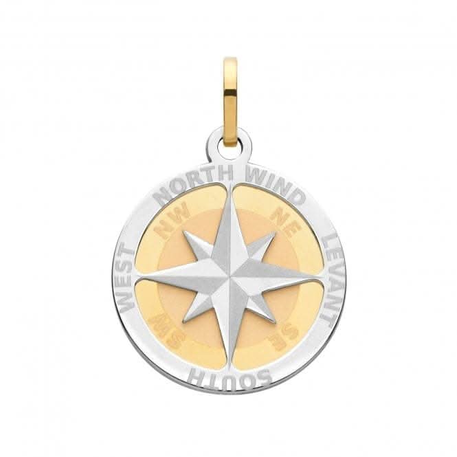 9ct Yellow Gold Compass Rose Medium Pendant PN1195