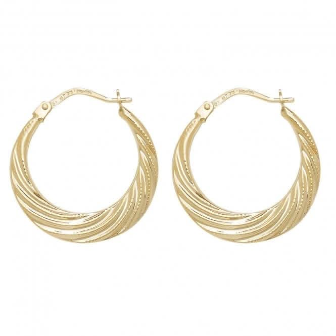9ct Yellow Gold Creole Earrings ER073