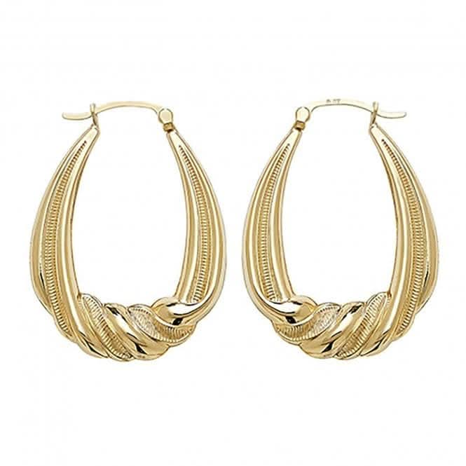 9CT Yellow Gold Creole Earrings ER438