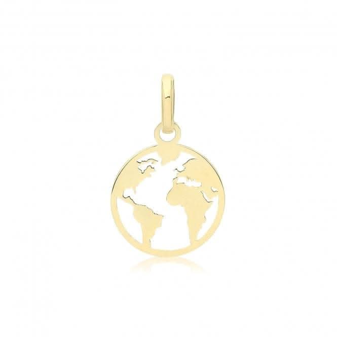 9ct Yellow Gold Cut Out World Pendant PN1337