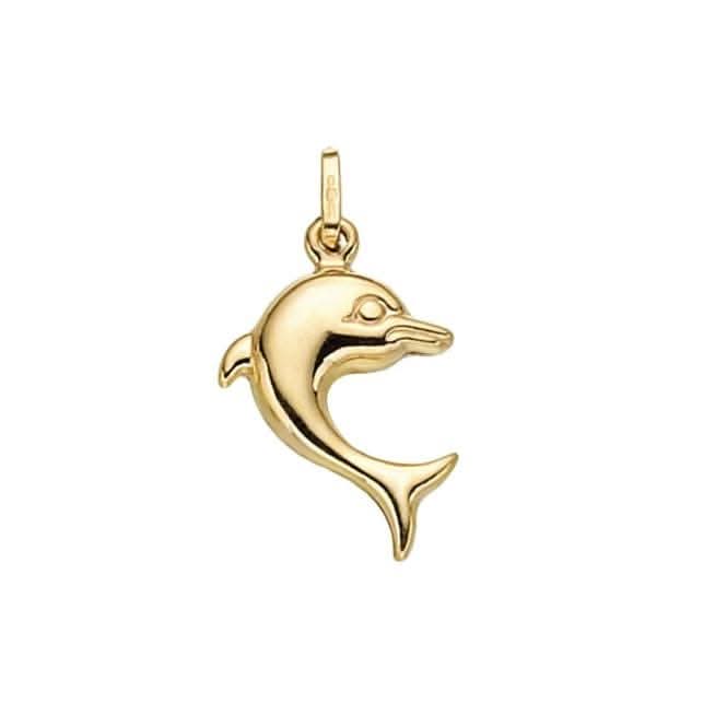 9ct Yellow Gold Dolphin Pendant PN319