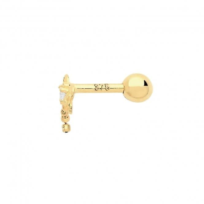 9ct Yellow Gold Dragonfly Cartilage 6mm Post Stud ES974