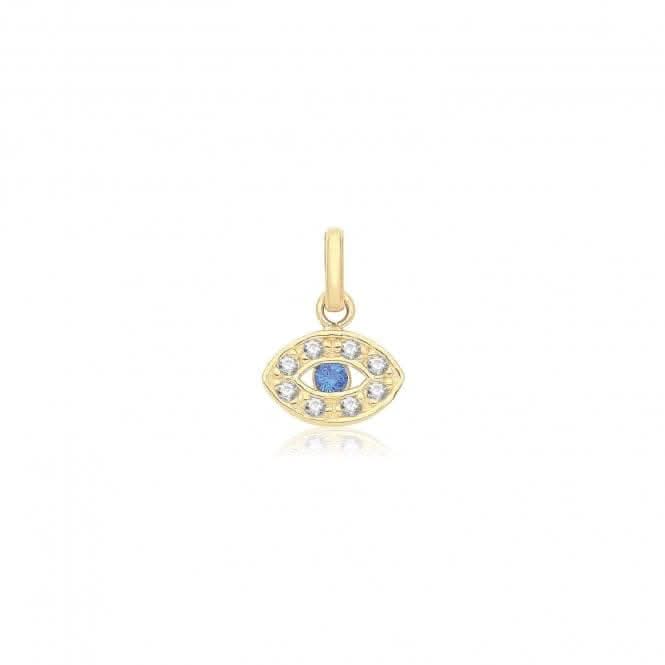 9ct Yellow Gold Evil Eye Zirconia Pendant PN1344