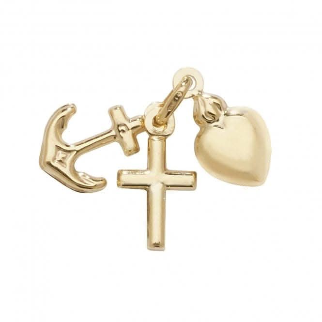 9ct Yellow Gold Faith/Hope/Charity Pendant PN207