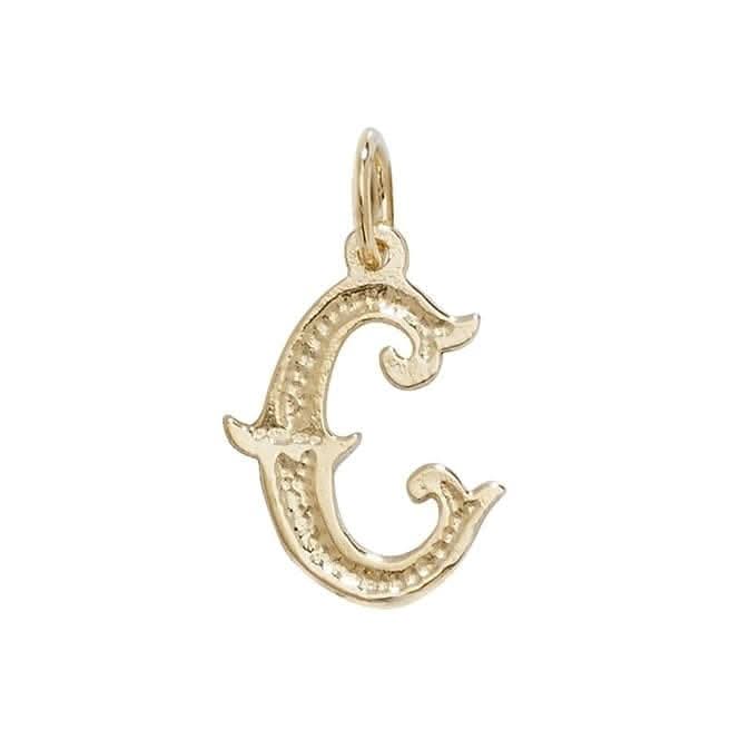 9ct Yellow Gold Gothic Initial Pendant PN527/C