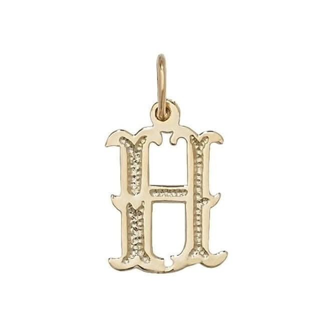 9ct Yellow Gold Gothic Initial Pendant PN527/H