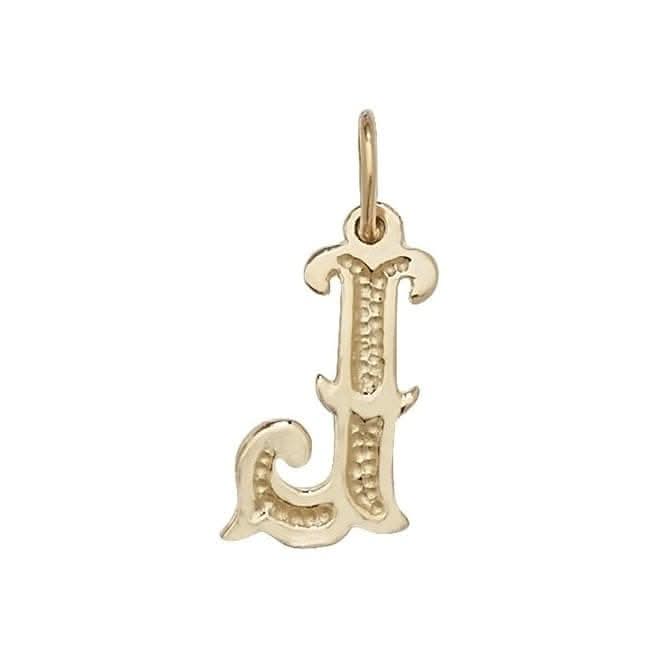 9ct Yellow Gold Gothic Initial Pendant PN527/J