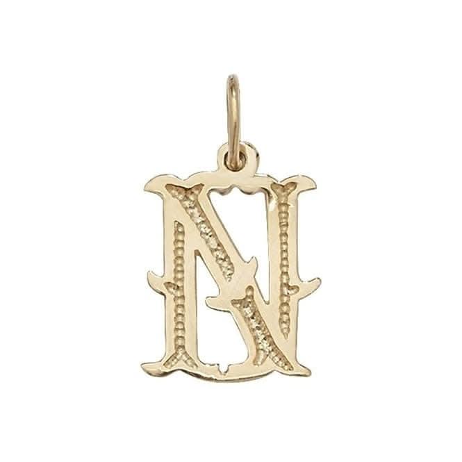 9ct Yellow Gold Gothic Initial Pendant PN527/N