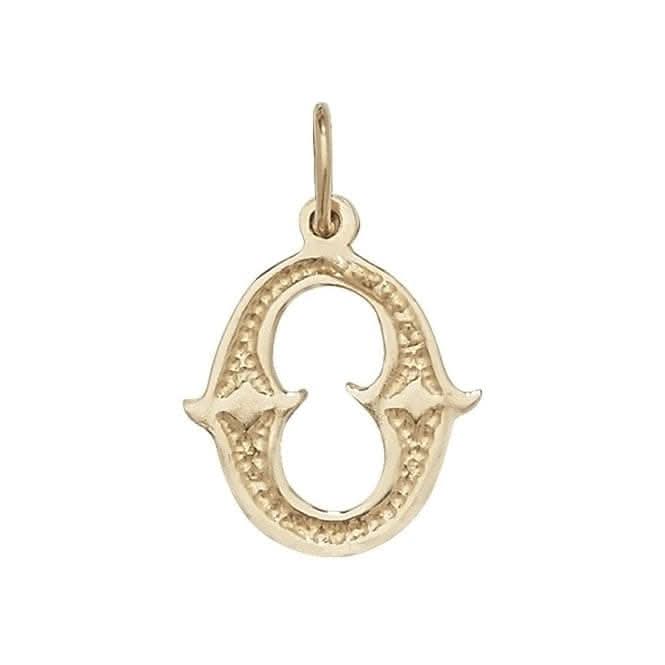 9ct Yellow Gold Gothic Initial Pendant PN527/O