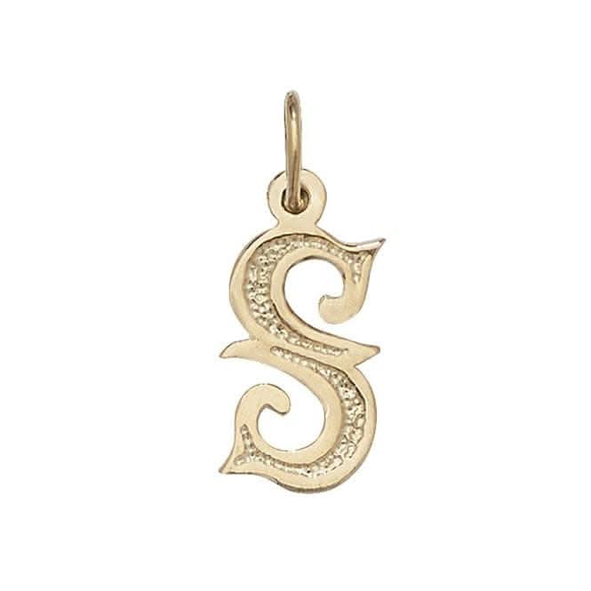 9ct Yellow Gold Gothic Initial Pendant PN527/S