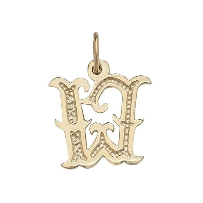 9ct Yellow Gold Gothic Initial Pendant PN527/W
