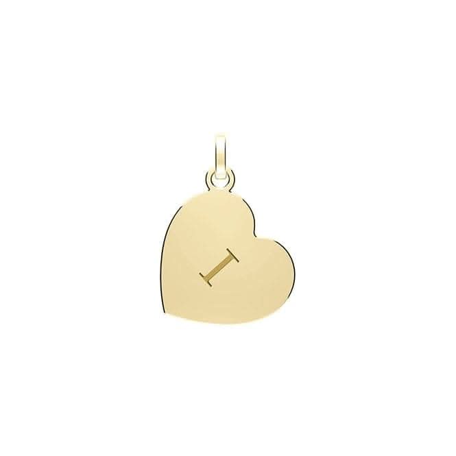 9ct Yellow Gold Heart Initial Pendant PN1290/I