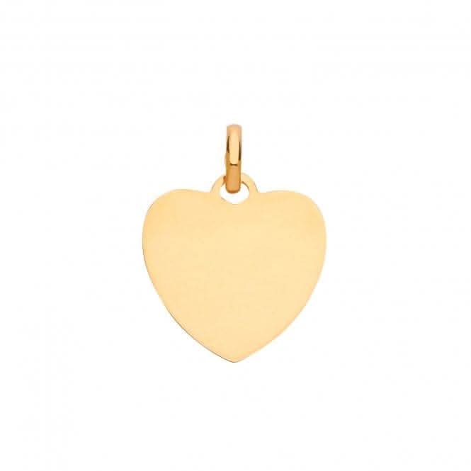 9ct Yellow Gold Heart Plain Pendant PN1072