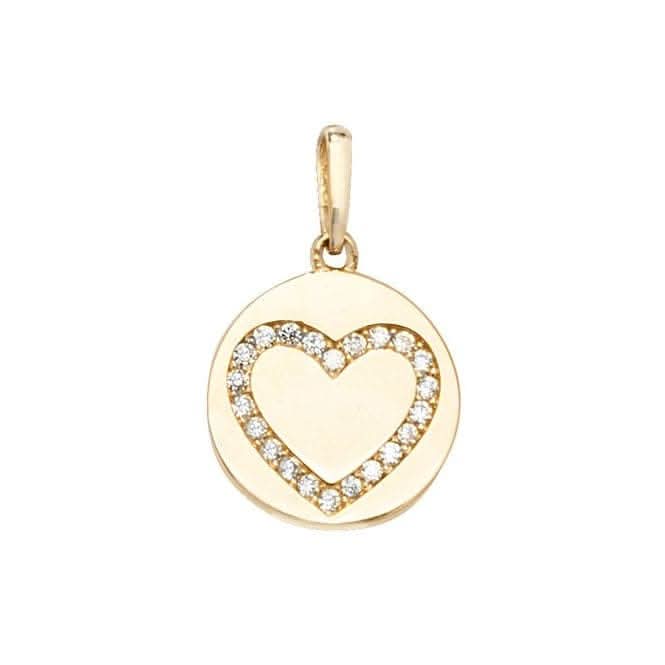 9ct Yellow Gold Heart Zirconia Pendant PN1048