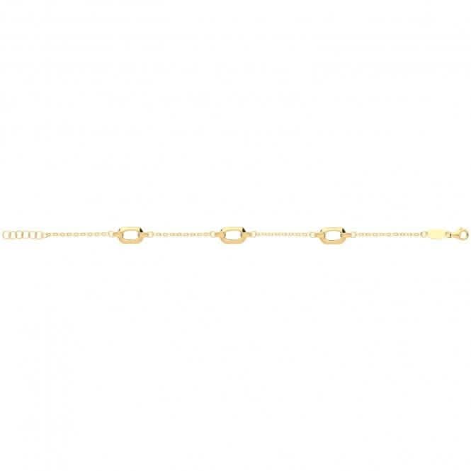 9ct Yellow Gold Multiple Small Hexagon Bracelet NK369B