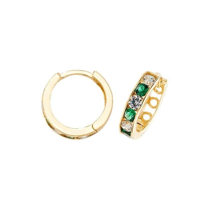 9ct Gold Hinged Zirconia Earrings ER033E