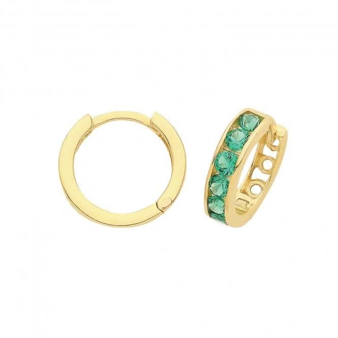 9ct Gold Hinged Zirconia Earrings ER034E