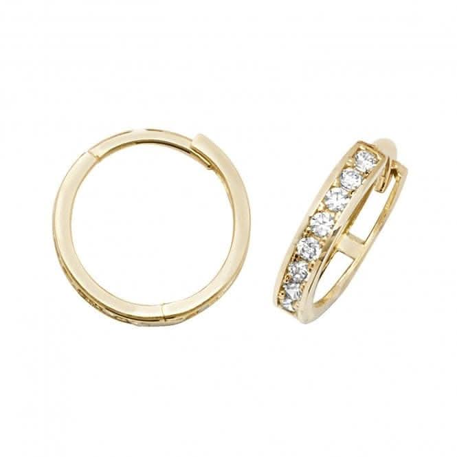 9ct Yellow Gold Hinged Zirconia Earrings ER1082