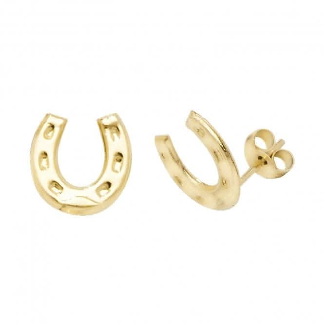 9ct Yellow Gold Horseshoe Stud Earrings ES576