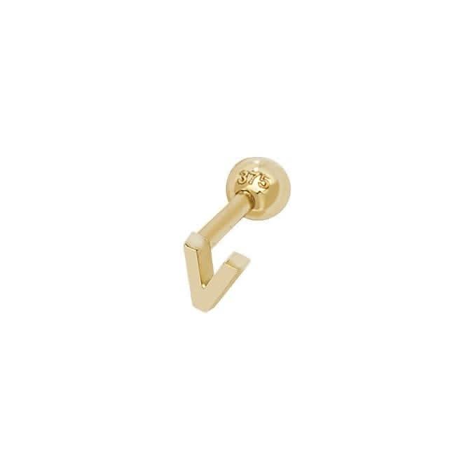 9ct Yellow Gold Initial Cartilage 6mm Post Stud ES940/V