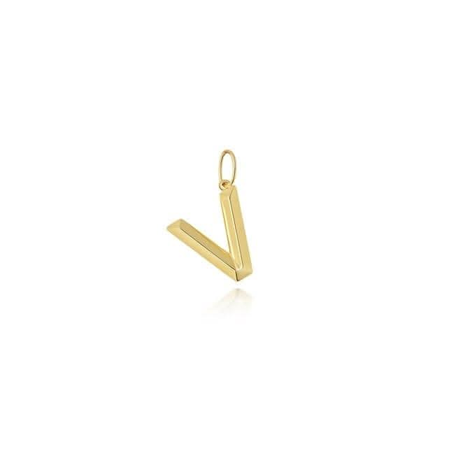 9ct Yellow Gold Initial Pendant PN1069/V