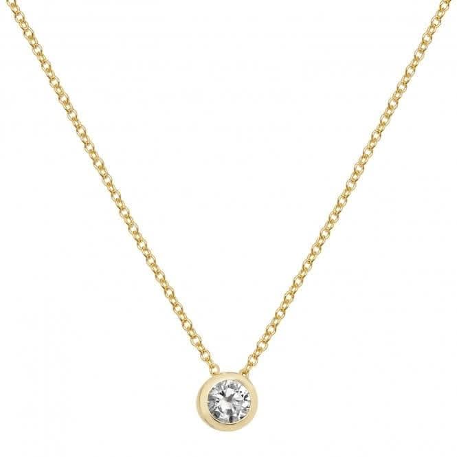 9ct Yellow Gold Ladies Zirconia Necklet NK351