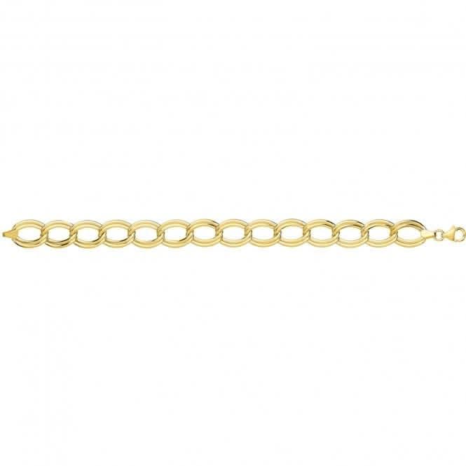 9ct Yellow Gold Ladies Double Link Bracelet NK404B
