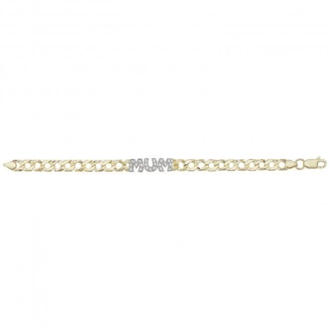 9ct Yellow Gold Zirconia Mum Bracelet BR596