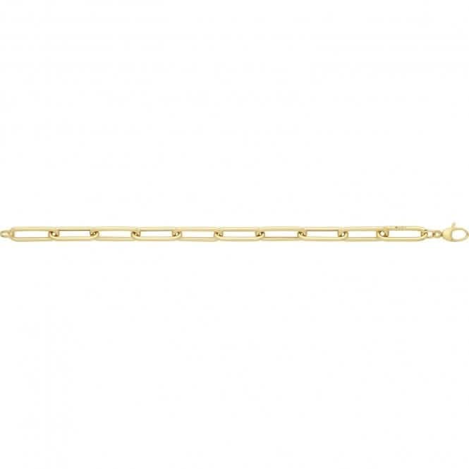 9ct Yellow Gold Ladies Paperclip Bracelet BR661