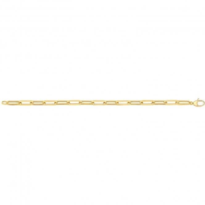 9ct Yellow Gold Ladies Paperclip Bracelet BR646