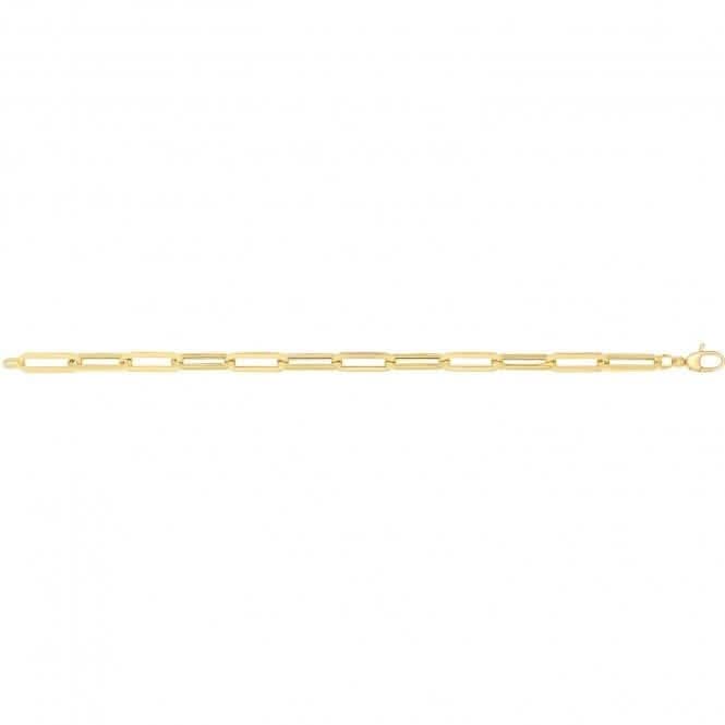 9ct Yellow Gold Ladies Paperclip Bracelet BR647