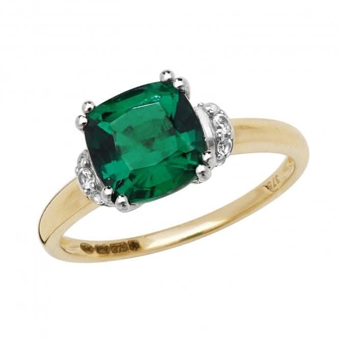 9ct Yellow Gold Ladies Rh Plated Ring RN1201E