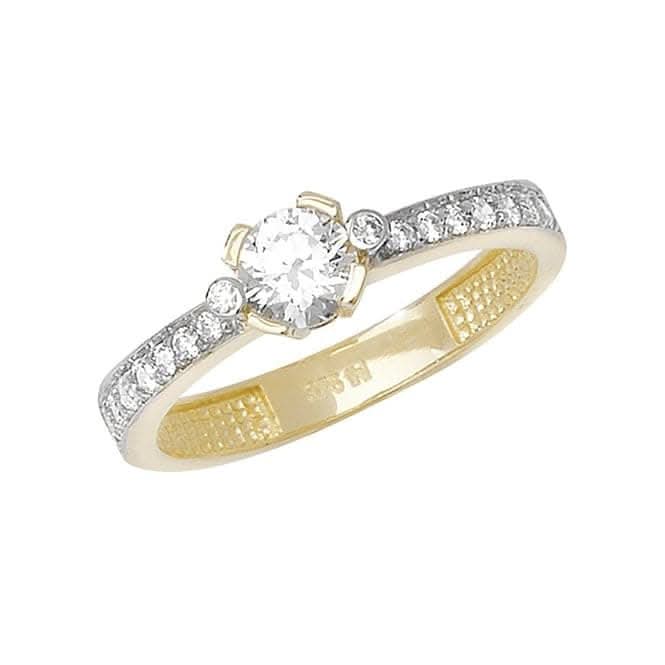9ct Yellow Gold Ladies Zirconia Ring RN687