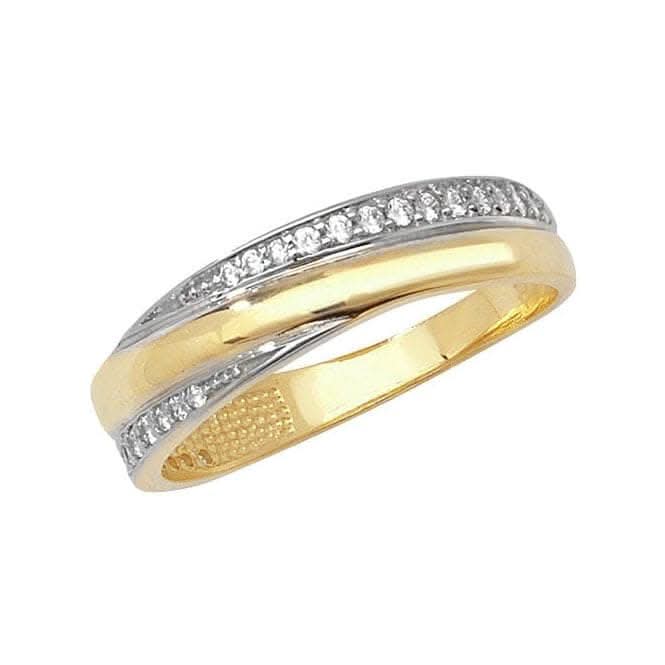 9ct Yellow Gold Ladies Zirconia Ring RN776