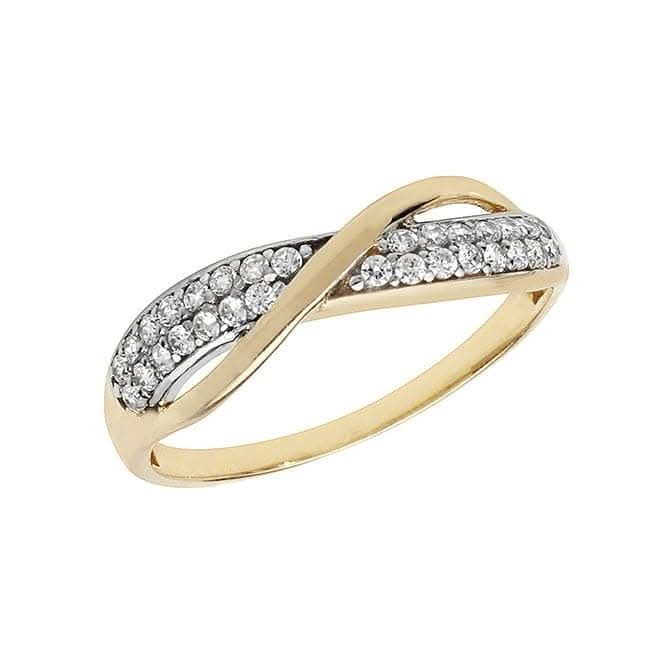 9ct Yellow Gold Ladies Zirconia Ring RN864