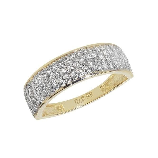 9ct Yellow Gold Ladies Zirconia Ring RN876