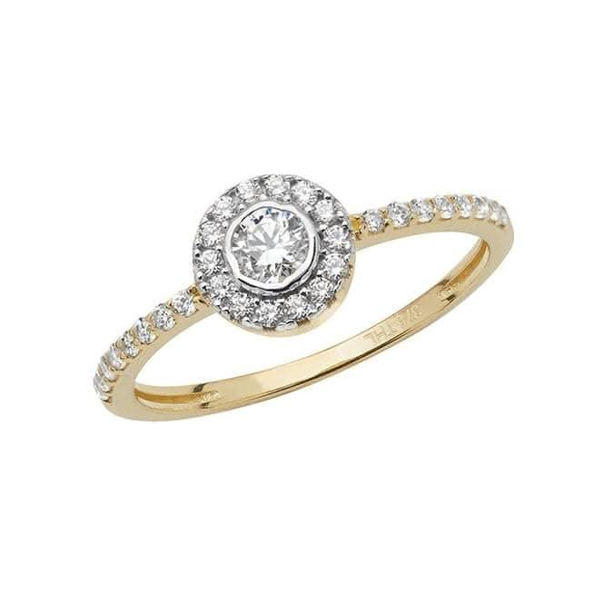 9ct Yellow Gold Ladies Zirconia Ring RN903