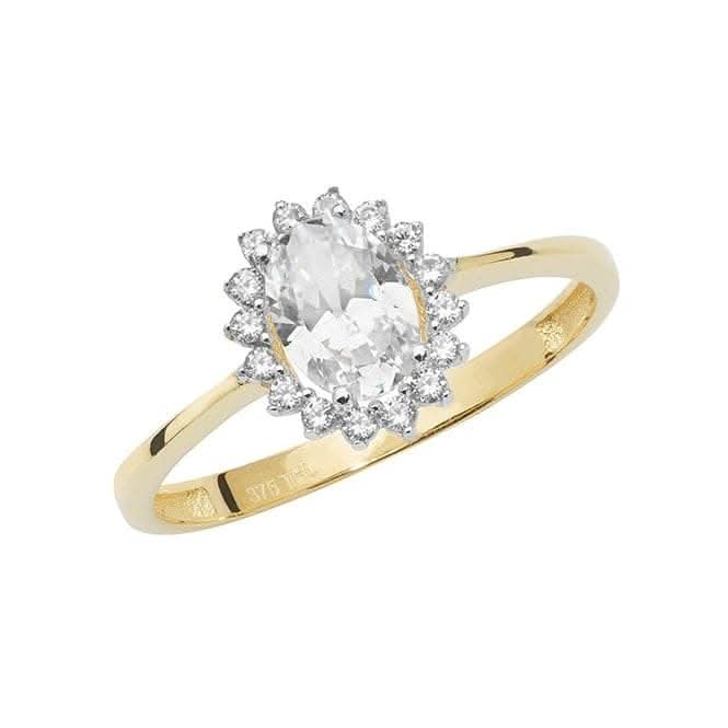 9ct Yellow Gold Ladies Zirconia Ring RN905