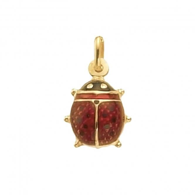 9ct Yellow Gold Large Enamel Lady Bird Pendant PN251