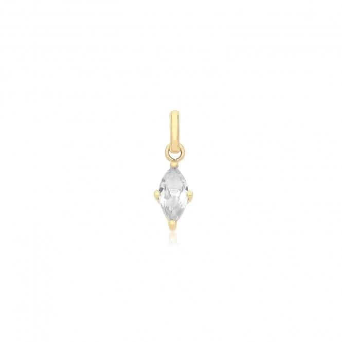 9ct Yellow Gold Marquise Shaped Zirconia Pendant PN1354