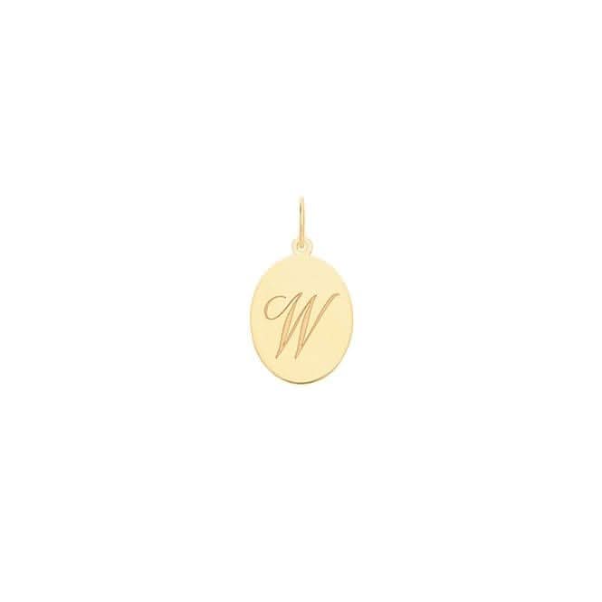 9ct Yellow Gold Oval Initial Pendant PN922/W