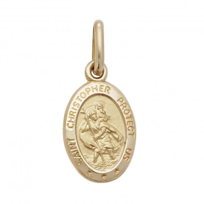 9ct Yellow Gold Oval St Christopher Pendant PN150