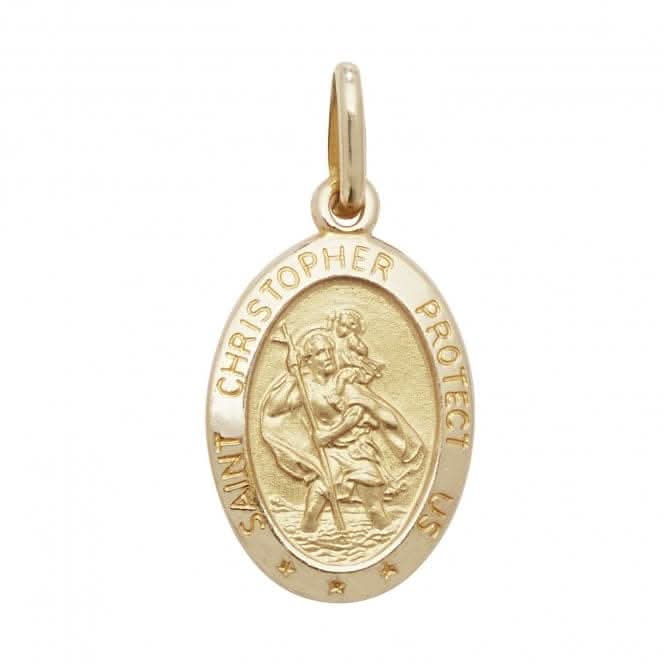9ct Yellow Gold Oval St Christopher Pendant PN151