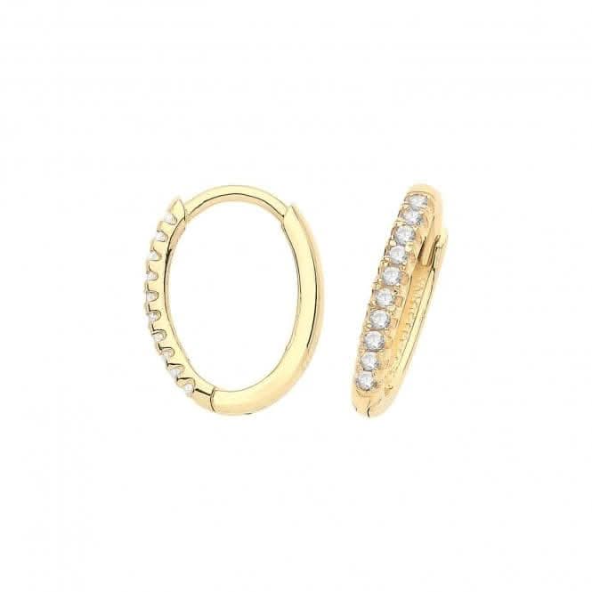 9ct Yellow Gold Oval Zirconia Clickers ES1682