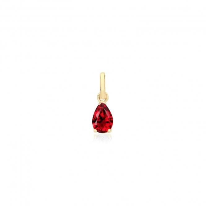 9ct Yellow Gold Pear Shaped Ruby Red Zirconia Pendant PN1352R