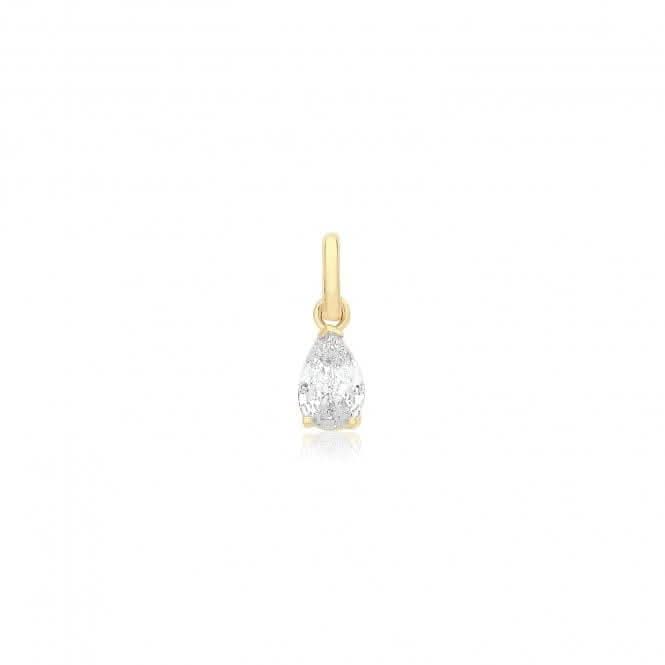 9ct Yellow Gold Pear Shaped Zirconia Pendant PN1352